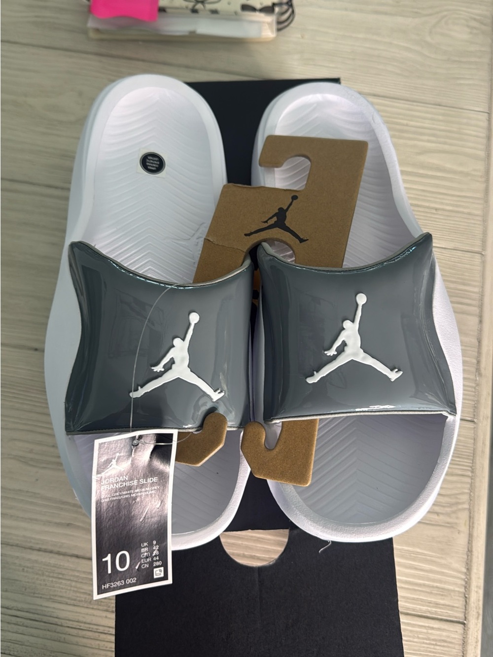 Jordan Men’s White & Gray Hydro Slide Sandals